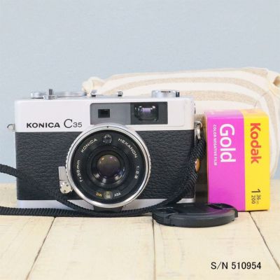 中古】【送料無料】【保証付 】KONICA C35 初期型 S/N 314920（ケース 