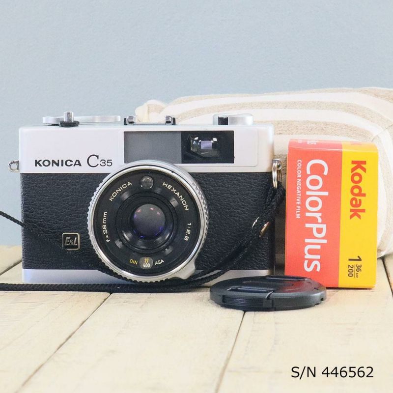 中古】【送料無料】【保証付 】 KONICA C35 E&L S/N 161540（フイルム付セット） | ミーナ